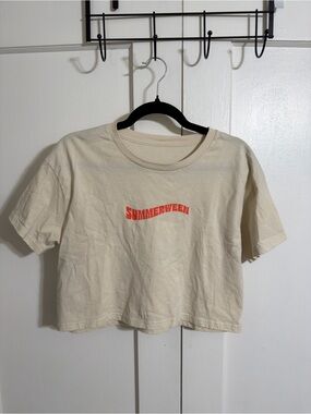 Summerween Cream Graphic Crop Tee